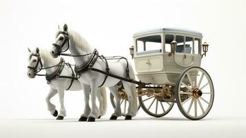 mostrando un 3d miniatura caballo y carro. generativo ai foto
