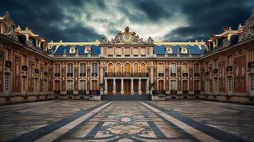 asombroso belleza de el palacio de Versalles en Francia. generativo ai foto