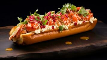 Photo of Lobster Rolls as a dish in a high-end restaurant. Generative AI