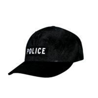 un negro policía gorra en un transparente antecedentes png