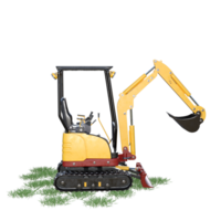 Excavator on grass png