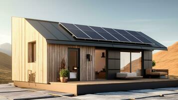 minimalista hogar con solar paneles foto