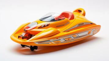 Displaying a 3D miniature Speedboat. Generative AI photo