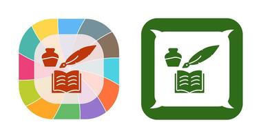 Unique Quill and Book Vector Icon