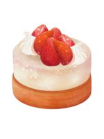 acuarela de fresas cremoso vainilla pastel png