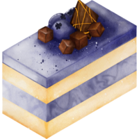 mirtilli con cioccolato torta acquerello png