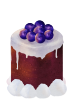 Aquarell von Blaubeeren Sahne Kuchen png