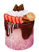 Watercolor of sweet cake png