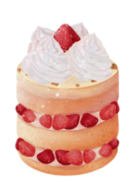 acuarela de fresas pastel png