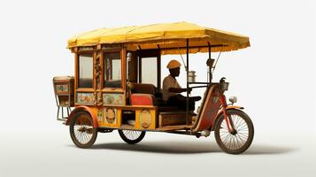 Displaying a 3D miniature Rickshaw. Generative AI photo