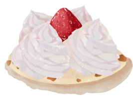 acuarela de fresas con flagelación crema Adición png