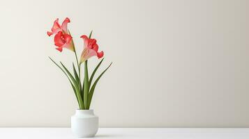 foto de gladiolo flor en maceta aislado en blanco antecedentes. generativo ai