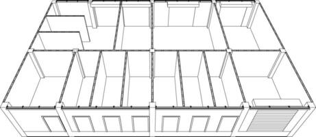 3d ilustración de industrial edificio vector