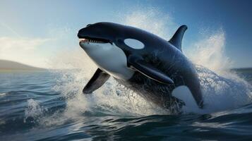 Wildlife photography of Photo of Killer Whale. Generative AI