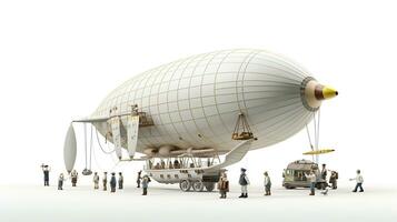 Displaying a 3D miniature Zeppelin. Generative AI photo