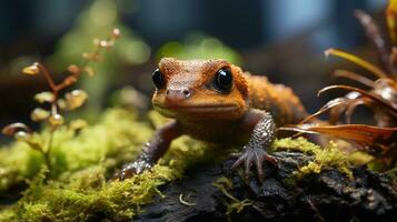 Close-up photo of a Newt looking any direction. Generative AI