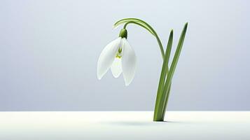 foto de hermosa campanilla de febrero flor aislado en blanco antecedentes. generativo ai