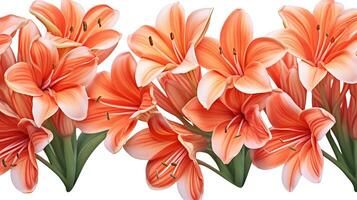 Clivia flower patterned background. Flower texture background. Generative AI photo