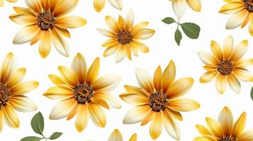 Gazania flower patterned background. Flower texture background. Generative AI photo