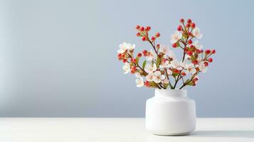 foto de espino flor en maceta aislado en blanco antecedentes. generativo ai