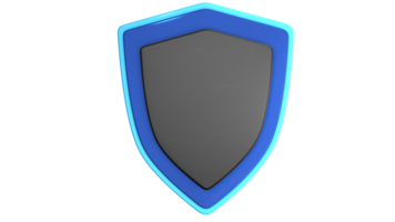 shield 3d render black and blue free png