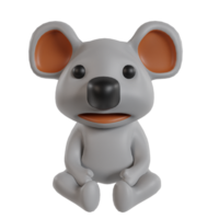 Cute animal high-quality 3d render clipart png