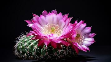 foto de hermosa cactus flor aislado en blanco antecedentes. generativo ai