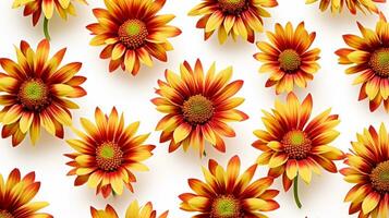 Gaillardia flower patterned background. Flower texture background. Generative AI photo