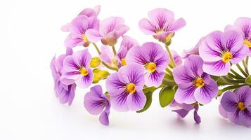 Photo of beautiful Nemesia flower isolated on white background. Generative AI