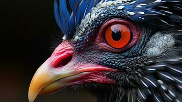 Close-up photo of a Guineafowl looking any direction. Generative AI