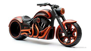 Displaying a 3D miniature Cruiser Motorcycle. Generative AI photo