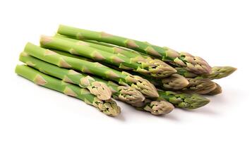 Photo of Asparagus isolated on white background. generative ai