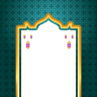 Meraj Un Nabi Islamic Frame With Lantern Ramadan Kareem Arabic Border Flyer Poster Design png