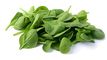 Photo of Spinach isolated on white background. generative ai