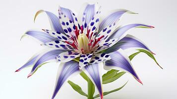 Photo of beautiful Harlequin flower flower isolated on white background. Generative AI