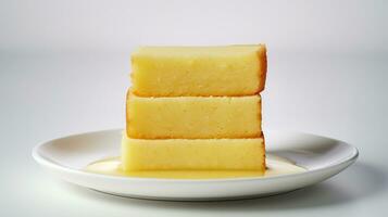 Photo of yellow butter cake. Generative AI