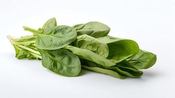 Photo of Spinach isolated on white background. generative ai