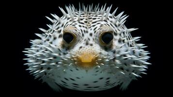 Wildlife photography of Photo of Pufferfish. Generative AI