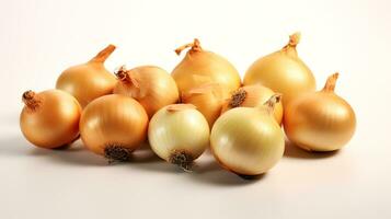 Photo of Onions isolated on white background. generative ai