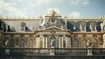 Photo of the room featuring the interior design of the Palace of Versaille, France. Generative AI