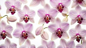 Orchid flower patterned background. Flower texture background. Generative AI photo