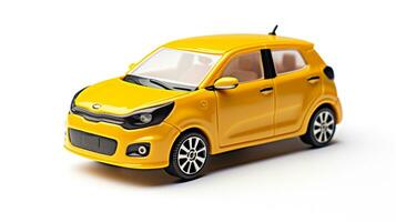 mostrando un 3d miniatura hatchback coche. generativo ai foto