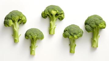 Photo of Broccoli isolated on white background. generative ai