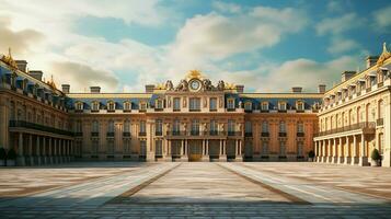 asombroso belleza de el palacio de Versalles en Francia. generativo ai foto