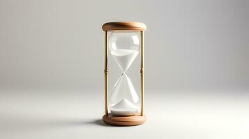Photo of Minimalis hourglass isolated on white background. generative ai