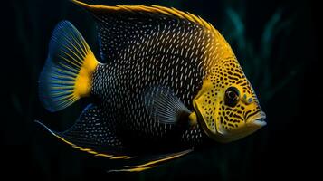 Wildlife photography of Photo of Angelfish. Generative AI