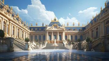 breathtaking beauty of the Palace of Versailles in France. Generative AI photo