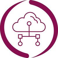 icono de vector de nube de internet