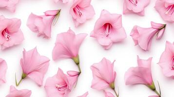 Gladiolus flower patterned background. Flower texture background. Generative AI photo