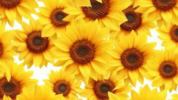 Sunflower flower patterned background. Flower texture background. Generative AI photo